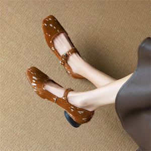 Luxurious Horsehair Square Toe Flats