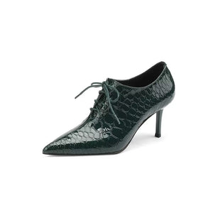 LuxeLeather Exotic-Embossed Chic Low-med Heels