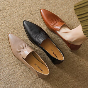 Pointed Grace Leather Flats