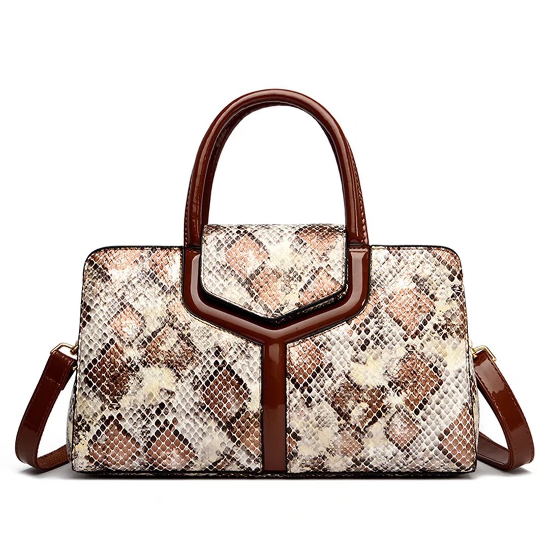 GlamTrend Alligator Pattern Handbag