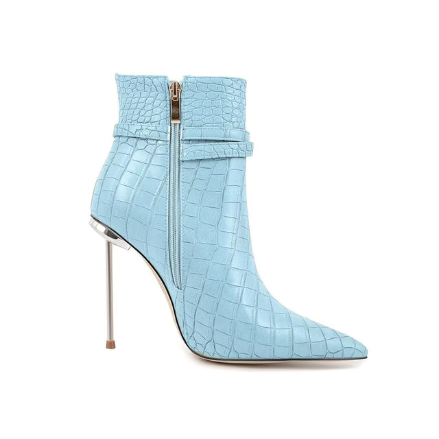 Sky-High Elegance PU Ankle Boots