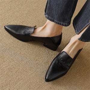 Pointed Grace Leather Flats