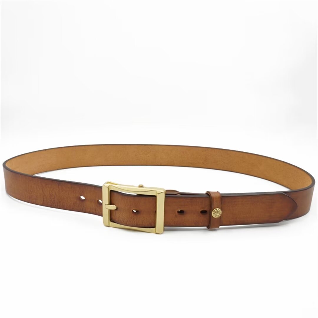 Artisan Copper Buckle Cowskin Belt