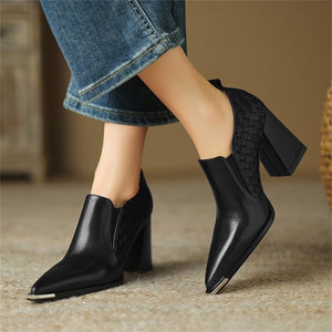 Sophisticated High Heel Cow Leather Pumps