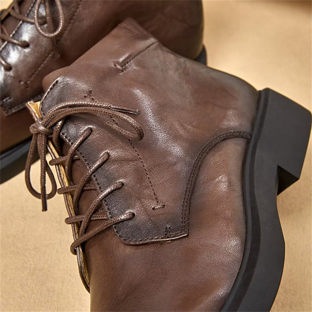 MetroStyle RoundToe Leather Boots