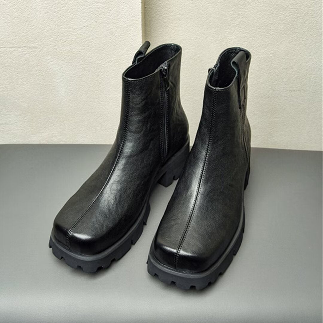 Veltique Office Zipper Boots