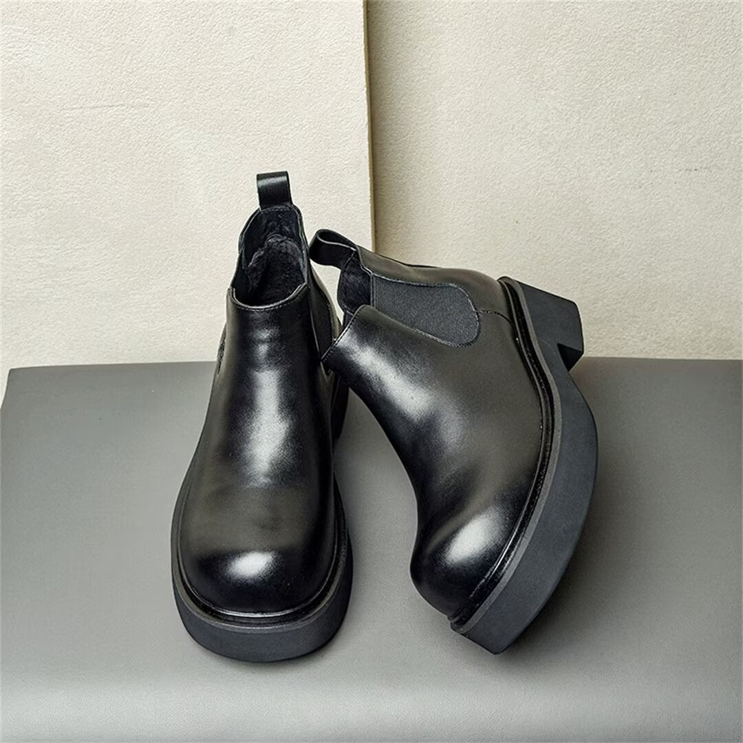 SleekPoint Leather Slip-On Boots