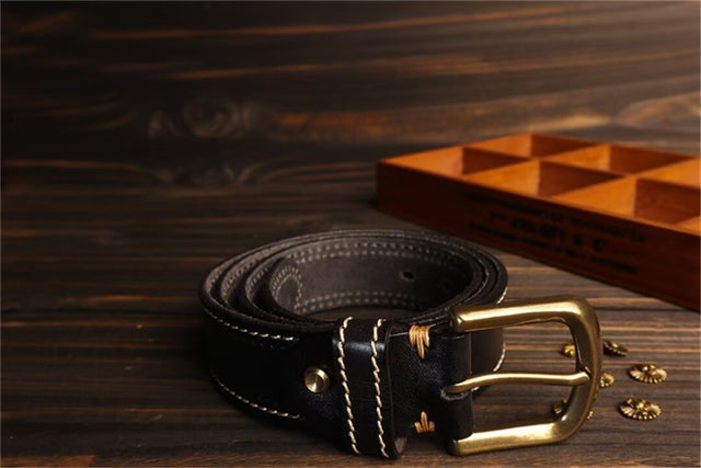 Luxury Cowskin Belt with Copper Clasp