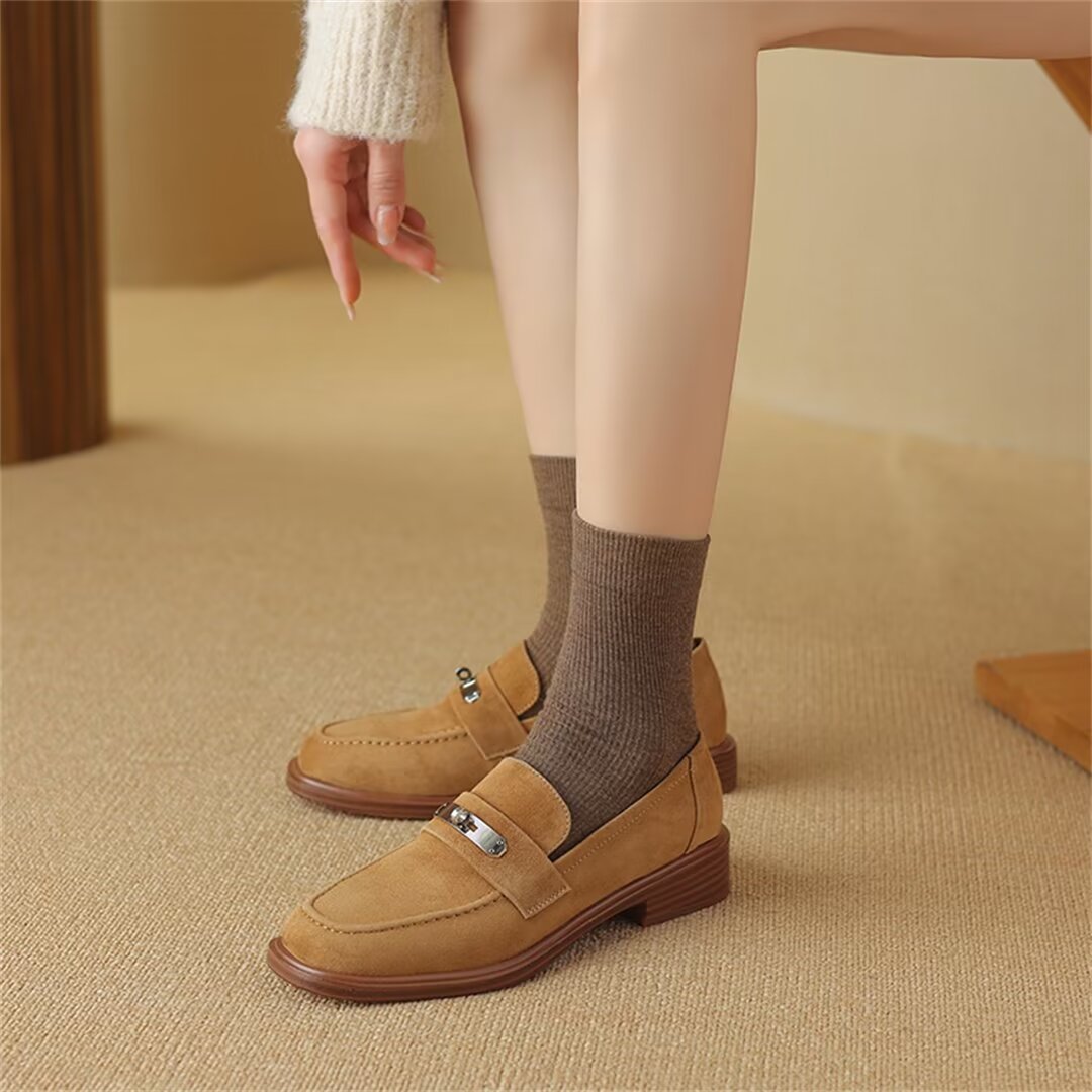 Elegant Flat Cow Leather Shoes