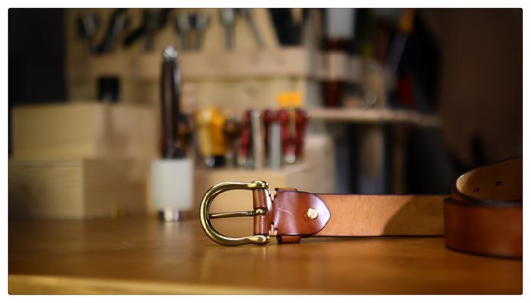 Elegant Cowskin Belt with Copper Finish