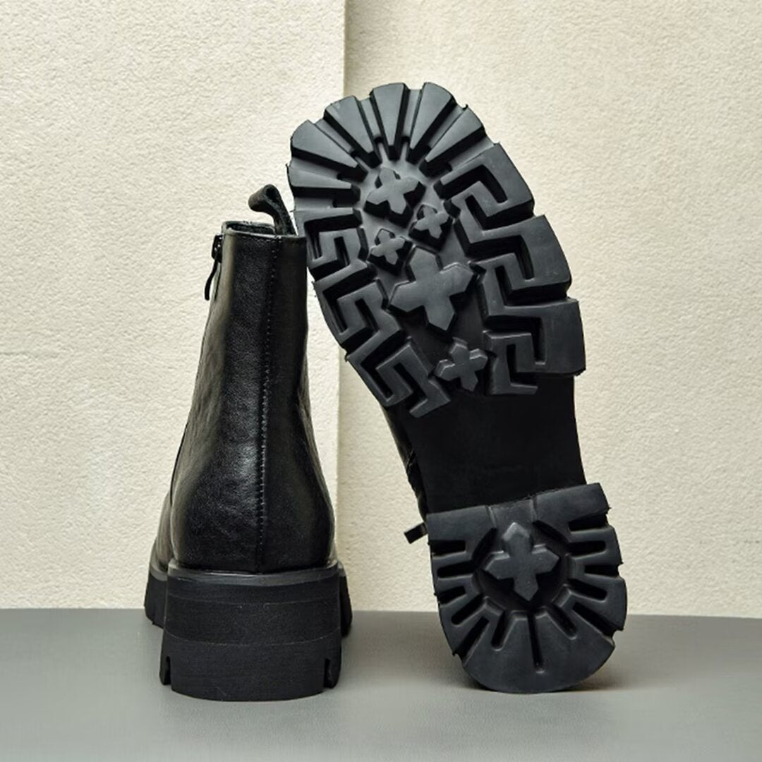 Veltique Office Zipper Boots