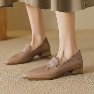 Pointed Grace Leather Flats