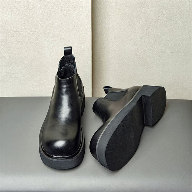 SleekPoint Leather Slip-On Boots