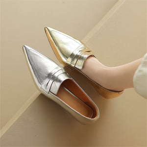 Pointed Toe Loafer Heels