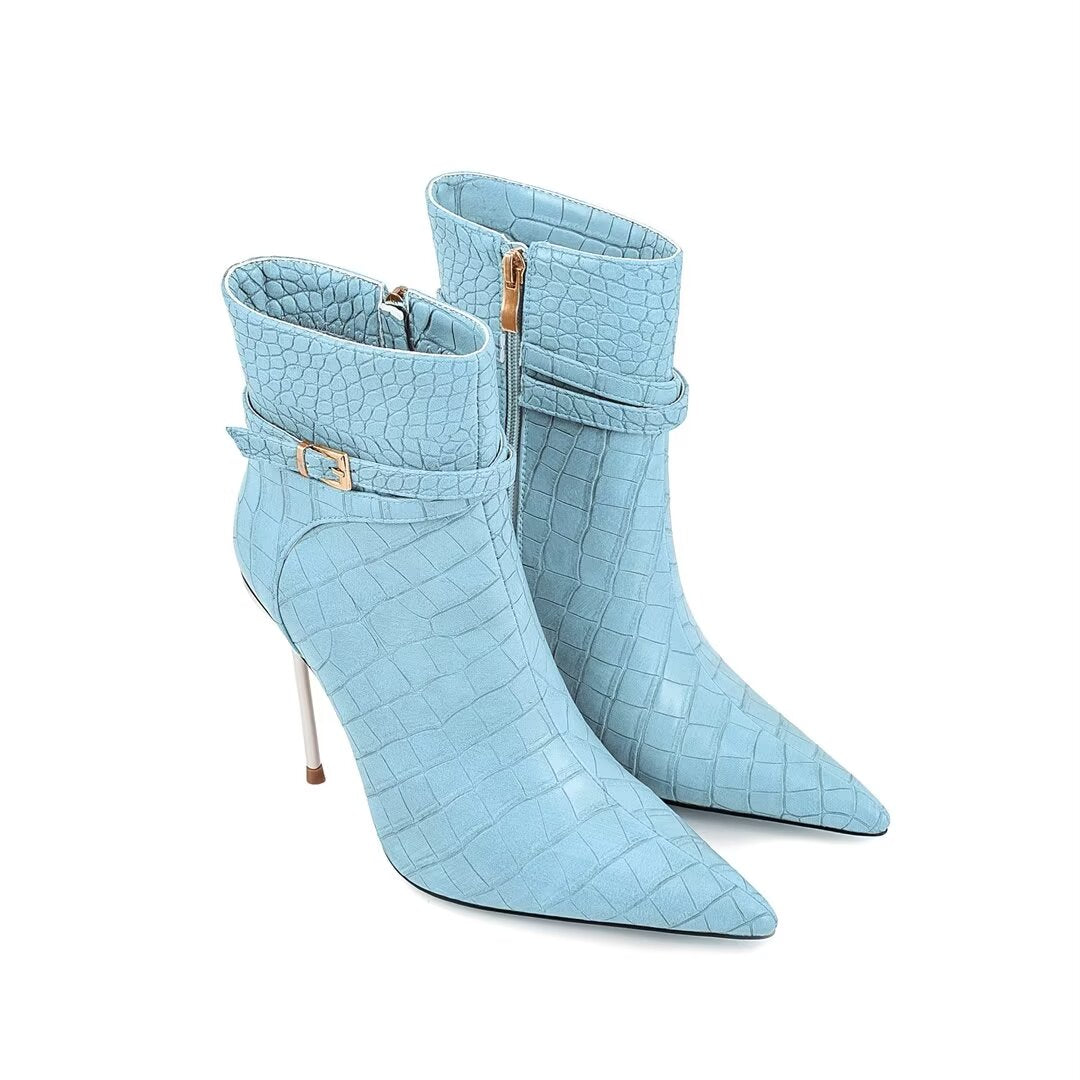 Sky-High Elegance PU Ankle Boots