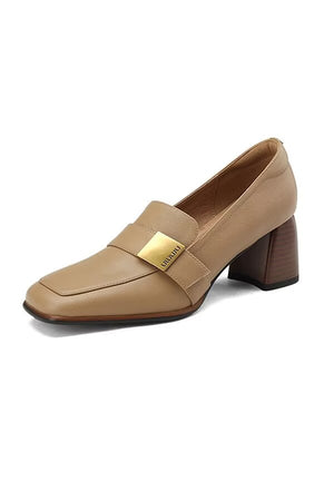 Chic Leather Square Flats