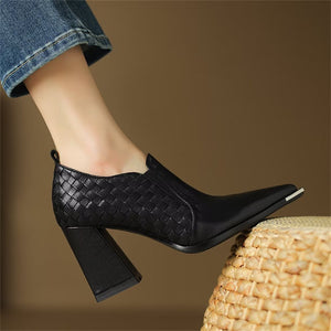 Sophisticated High Heel Cow Leather Pumps