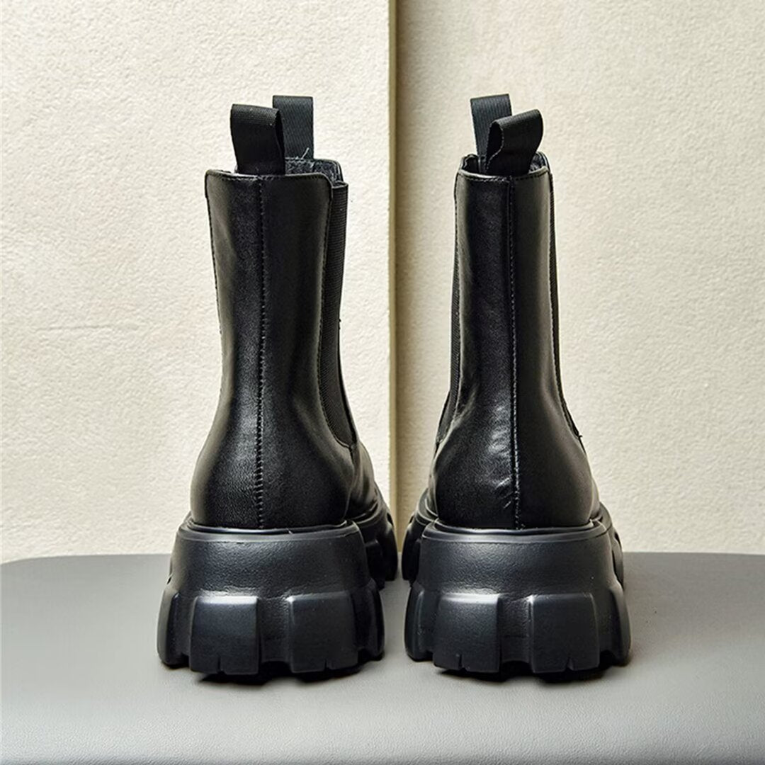 UrbanEdge Cow Leather Zipper Boots