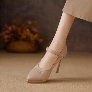 Decadent Pointed Thick Heel Pumps