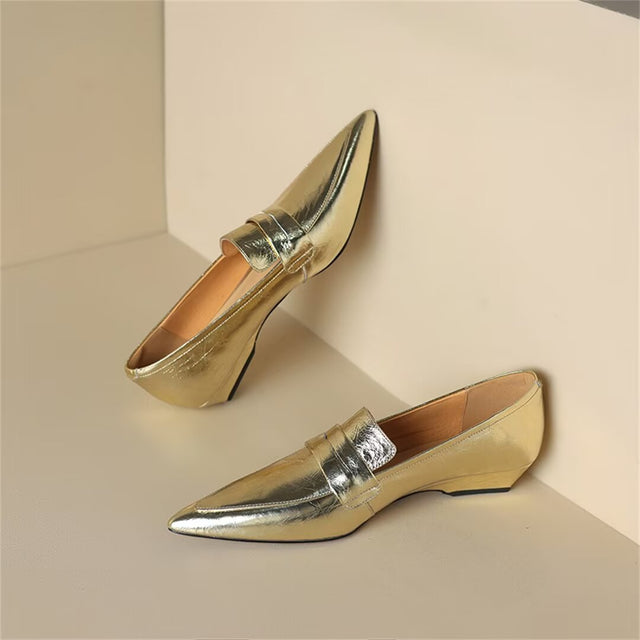 Pointed Toe Loafer Heels