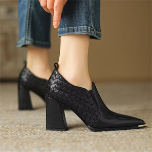 Sophisticated High Heel Cow Leather Pumps