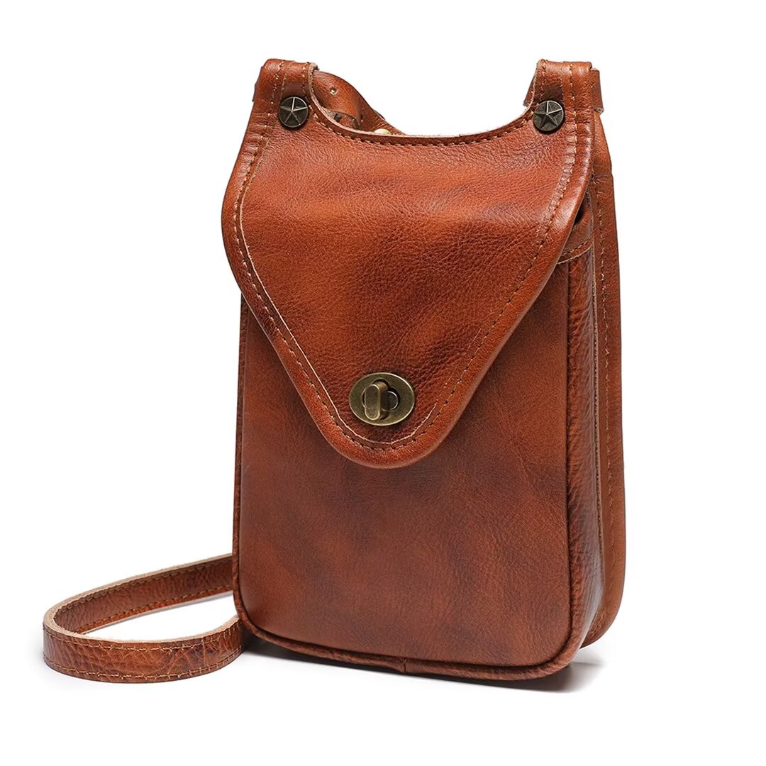 Refined Genuine Leather Bucket Bag