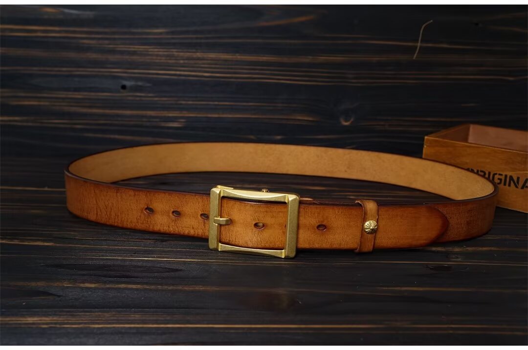 Artisan Copper Buckle Cowskin Belt