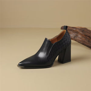 Sophisticated High Heel Cow Leather Pumps