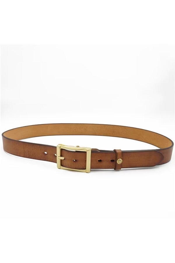 Artisan Copper Buckle Cowskin Belt