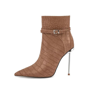 Sky-High Elegance PU Ankle Boots