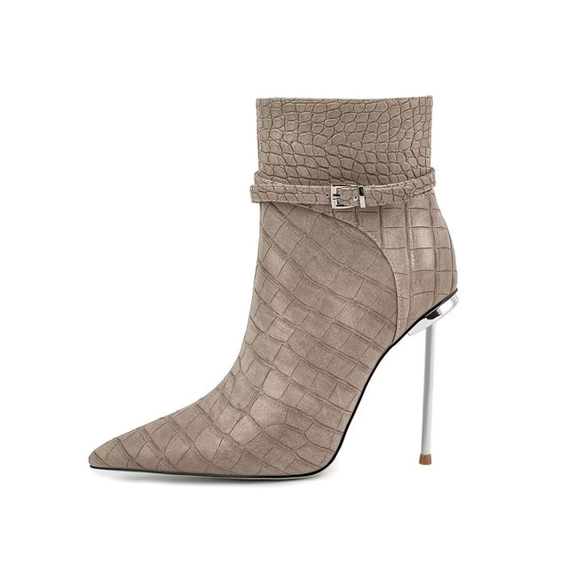 Sky-High Elegance PU Ankle Boots