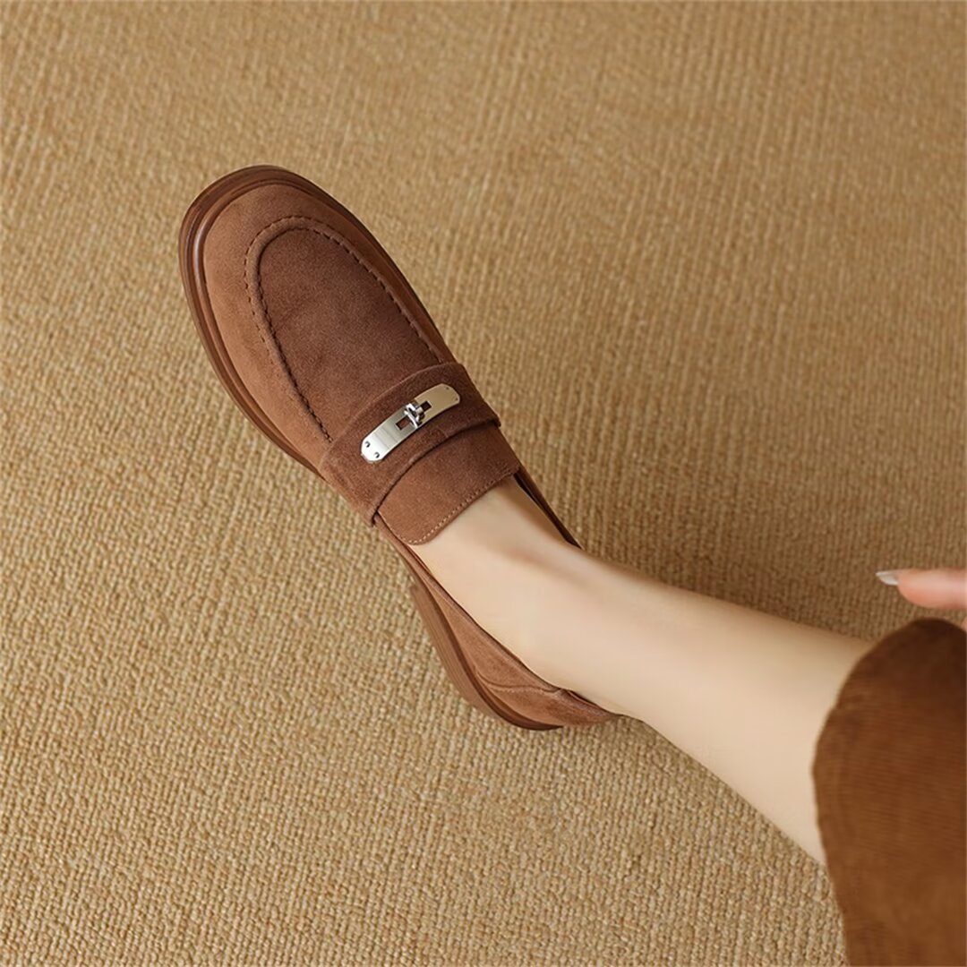 Elegant Flat Cow Leather Shoes