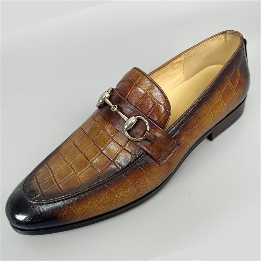 Elegant Round-Toe Cow Leather Loafers