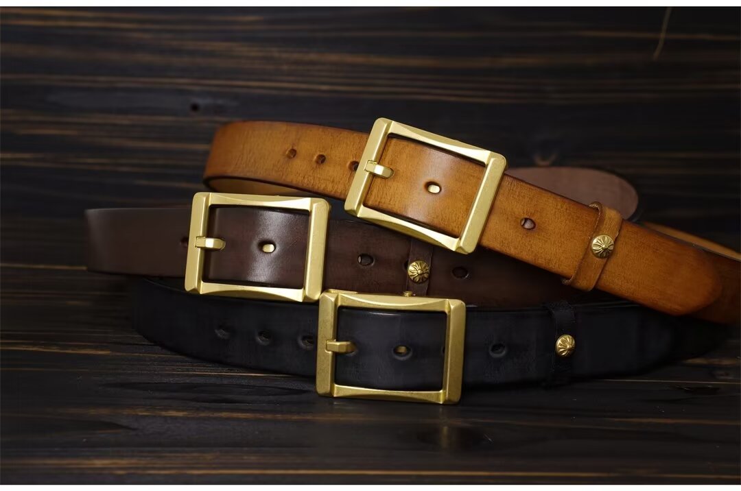 Artisan Copper Buckle Cowskin Belt