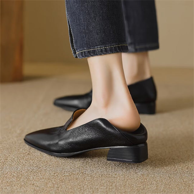 Pointed Grace Leather Flats