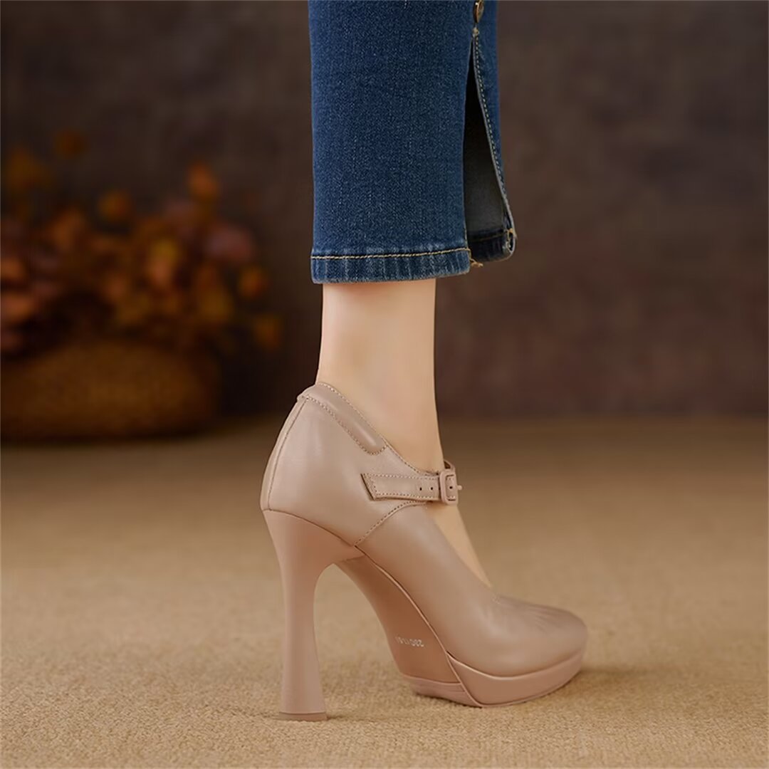 Decadent Pointed Thick Heel Pumps