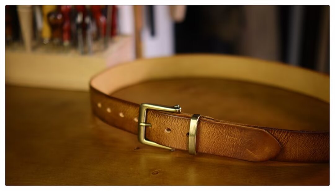 Premium Cowskin Belt with Copper Buckle