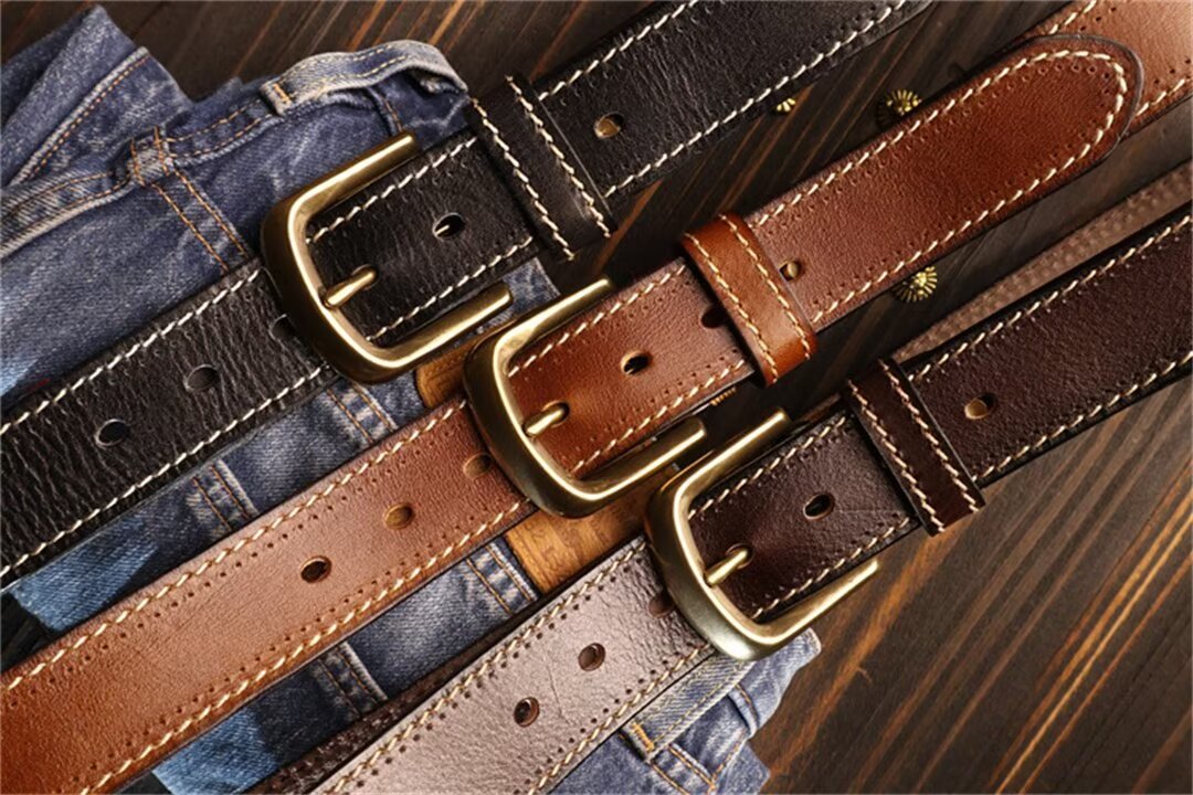 Luxury Cowskin Belt with Copper Clasp