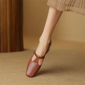 Square Toe Pumps with Buckle Closure