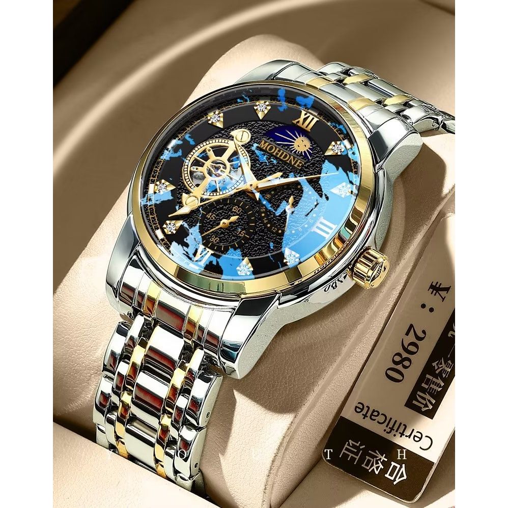 Elegant Quartz Crystal Glass Leather Watch