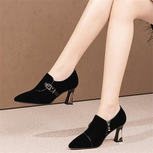 Pointed Precision Cow Leather Pumps