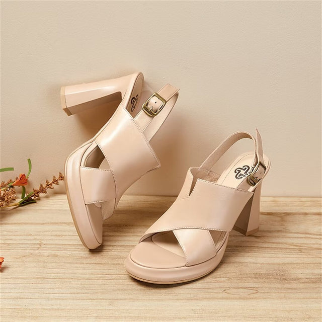 Sultry Fish Mouth Leather Sandals