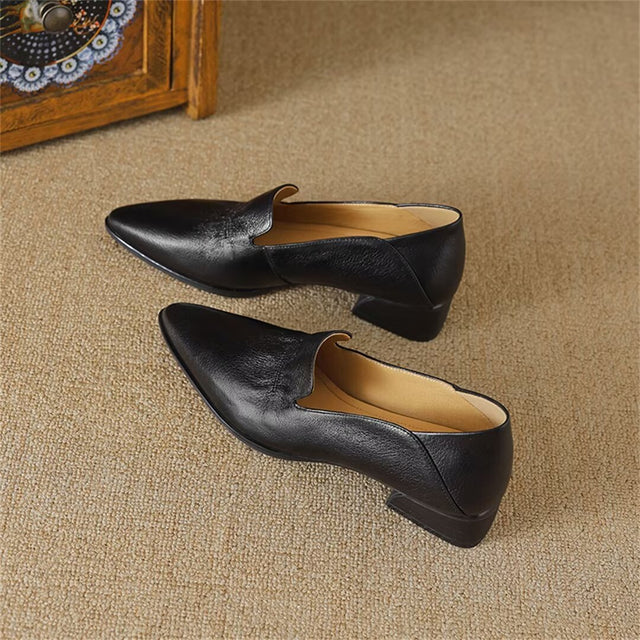 Pointed Grace Leather Flats