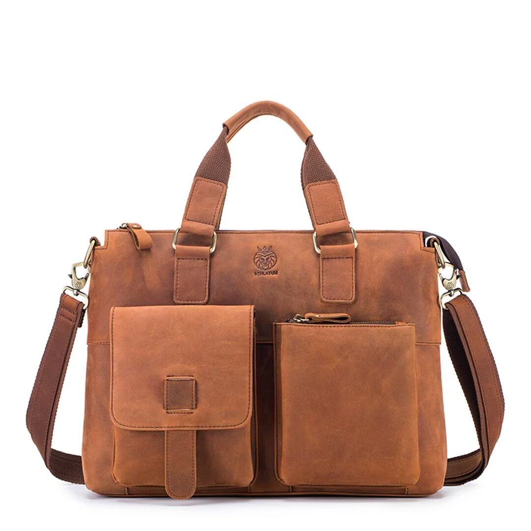 Distinguished Square Leather Holdall