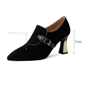 Pointed Precision Cow Leather Pumps