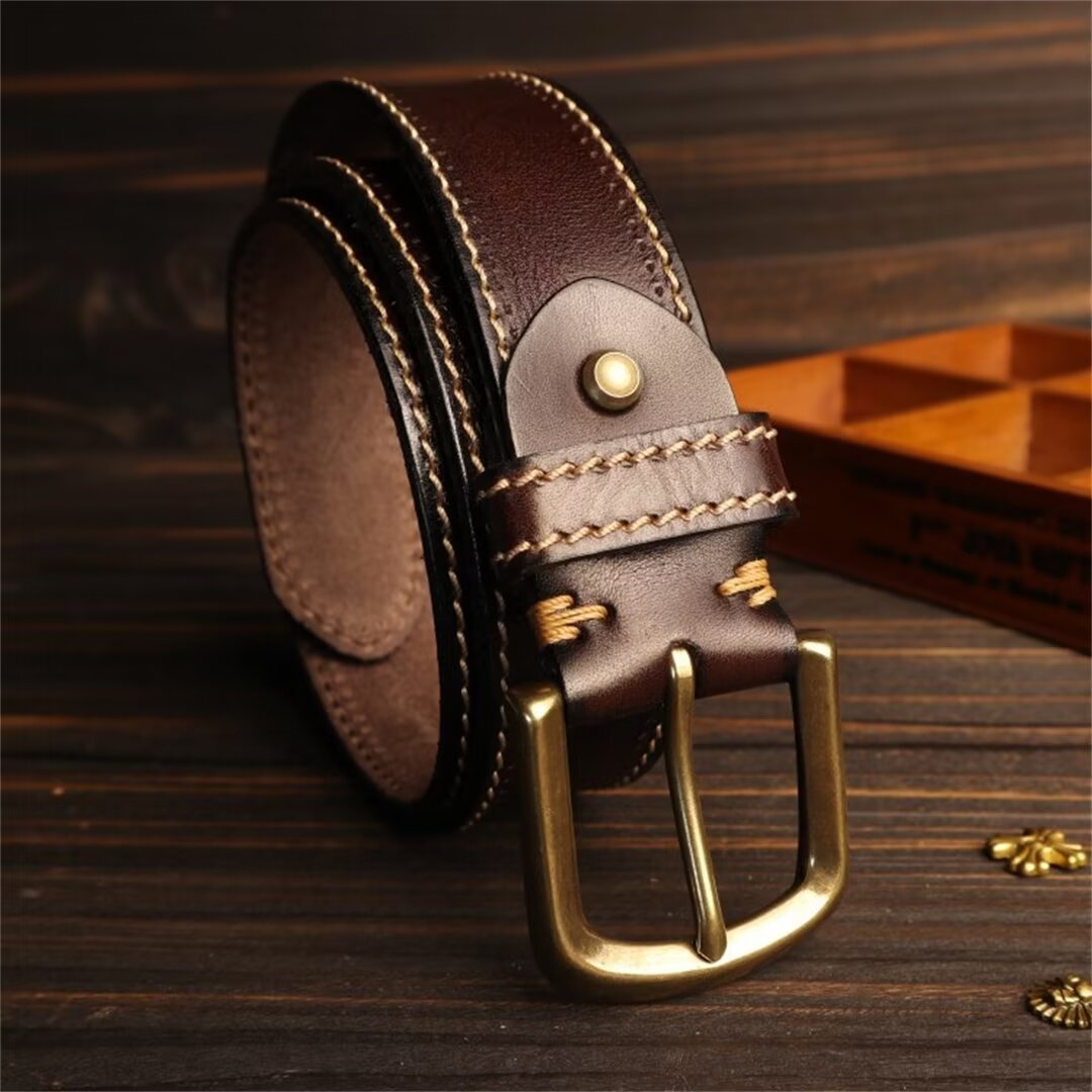 Luxury Cowskin Belt with Copper Clasp