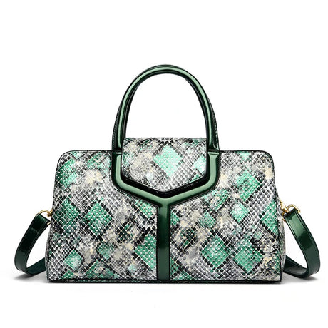GlamTrend Alligator Pattern Handbag