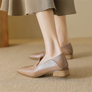 Pointed Grace Leather Flats