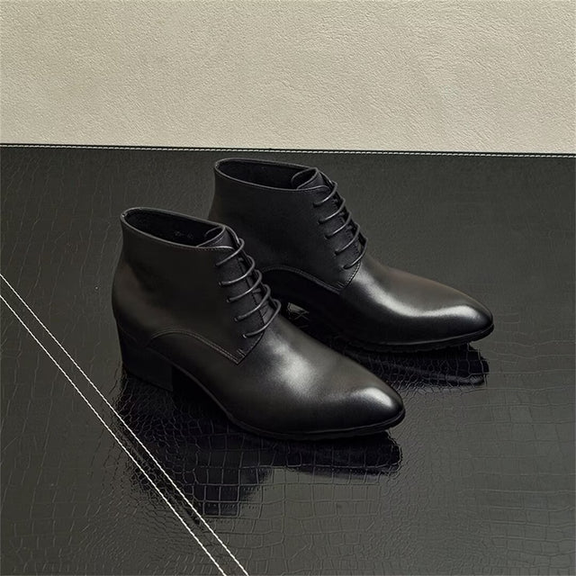 SharpLux Pointed Toe Leather Boots