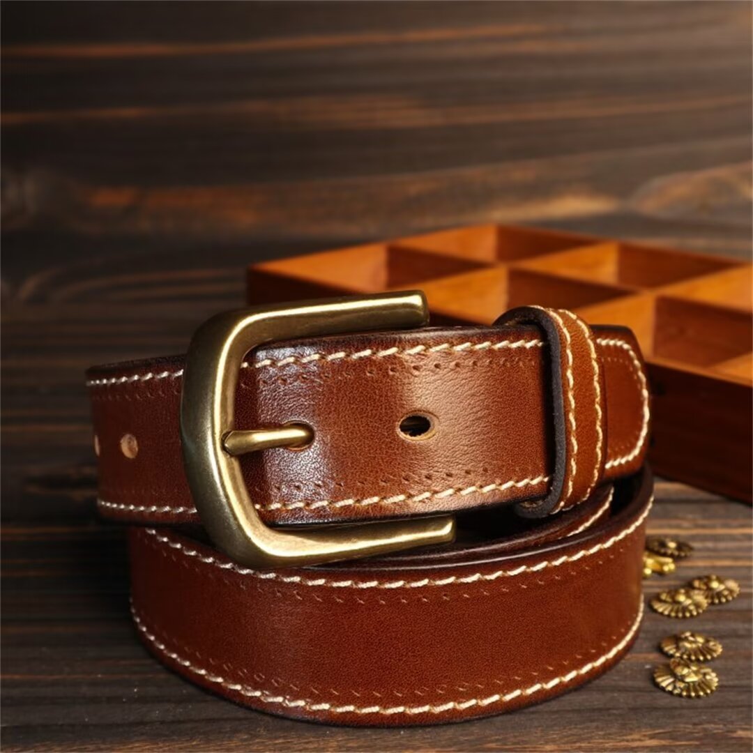 Luxury Cowskin Belt with Copper Clasp